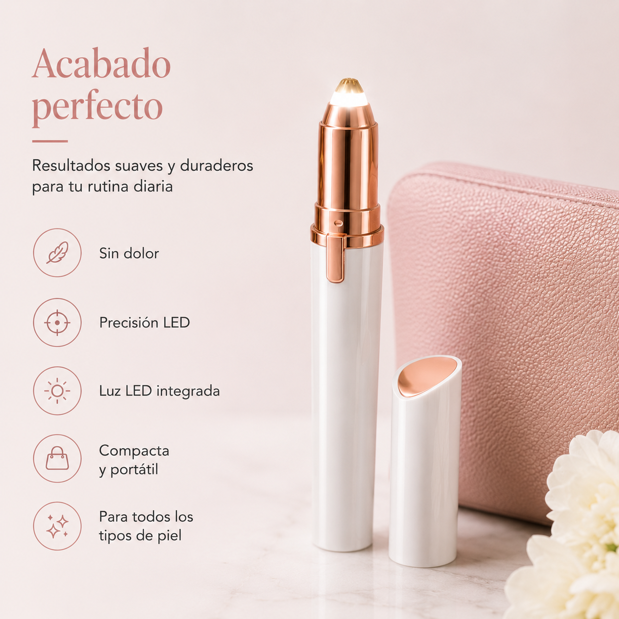 Depiladora facial de precisión con LED